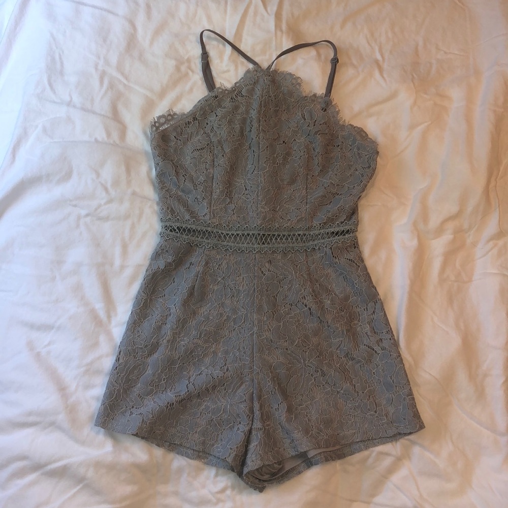 by the way. - Lace romper light blue size small